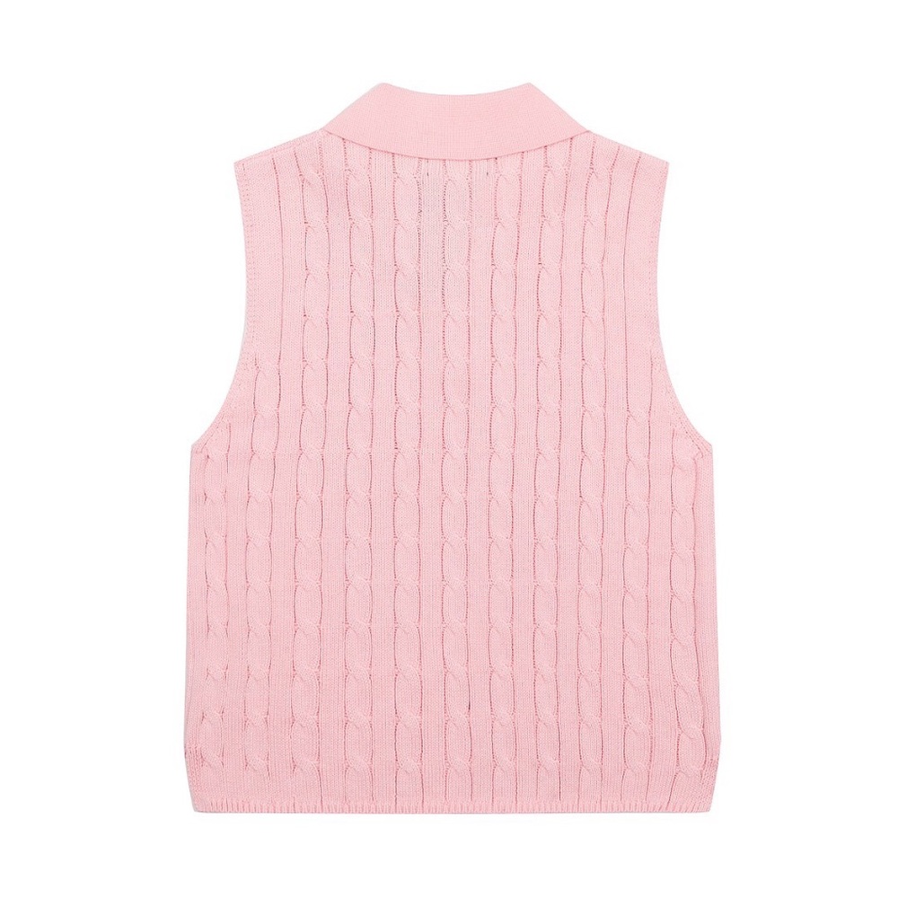 Stylish Pink Cable Knit Vest